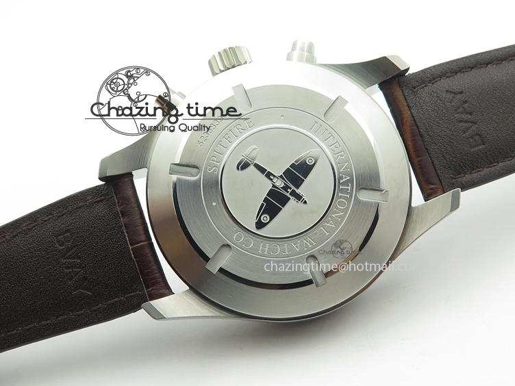 MIROTIME 0822 Cozy Pilot Chrono SS IW387802 V6F 1:1 Best Edition On Brown Leather Strap A 7323